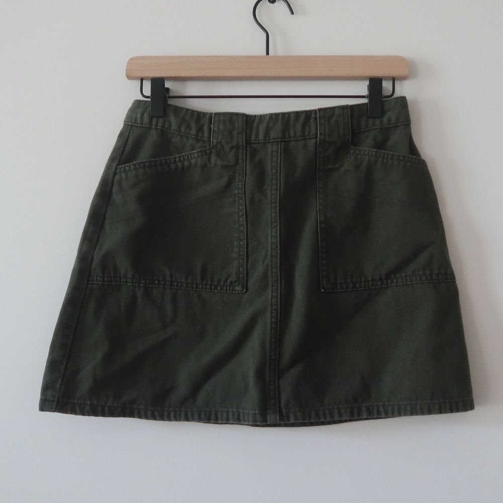 Army Green BDG (Urban Outfitters) zip back skirt